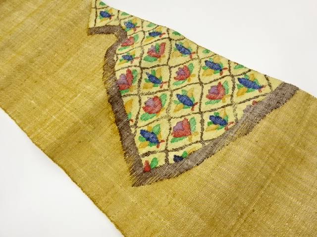 JAPANESE NAGOYA OBI / MAWATA TSUMUGI / WOVEN RHOMBUS